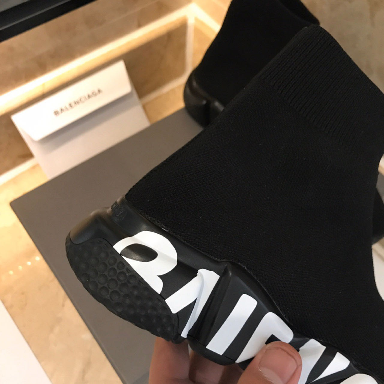 Balenciaga Speed Sneaker In Black  - FashionPlug
