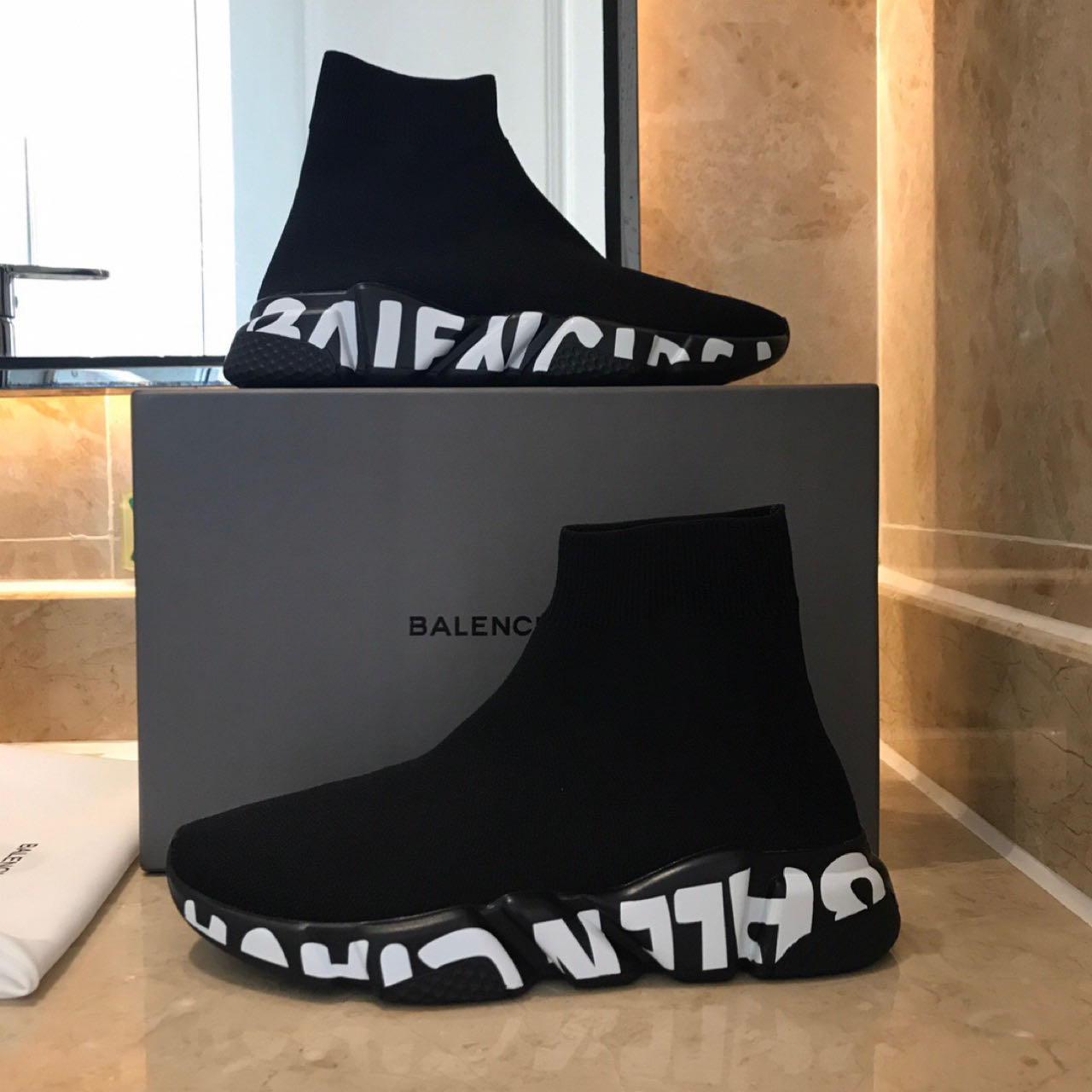 Balenciaga Speed Sneaker In Black  - FashionPlug