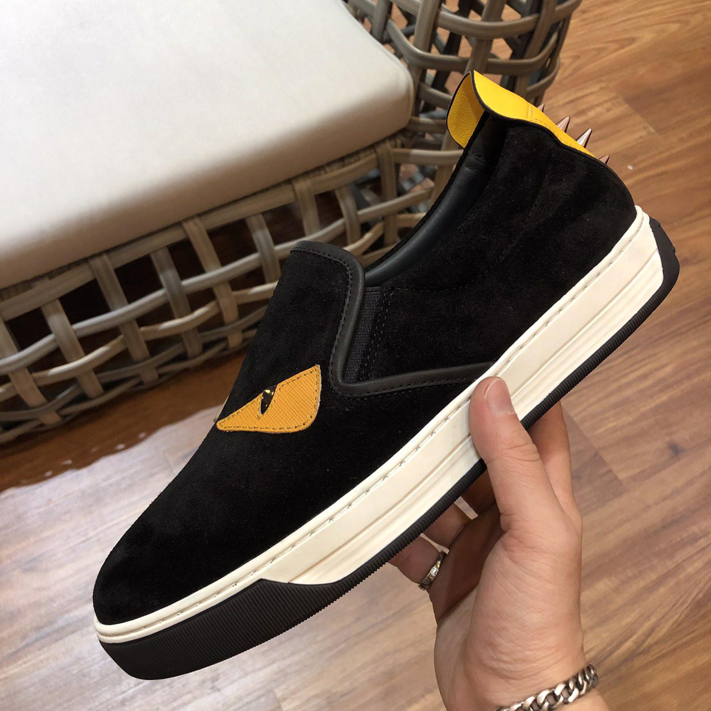 Fendi Men's Black Loafer Monster Eyes - FashionPlug