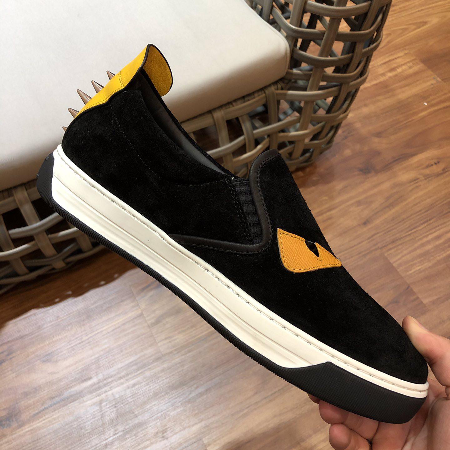 Fendi Men's Black Loafer Monster Eyes - FashionPlug