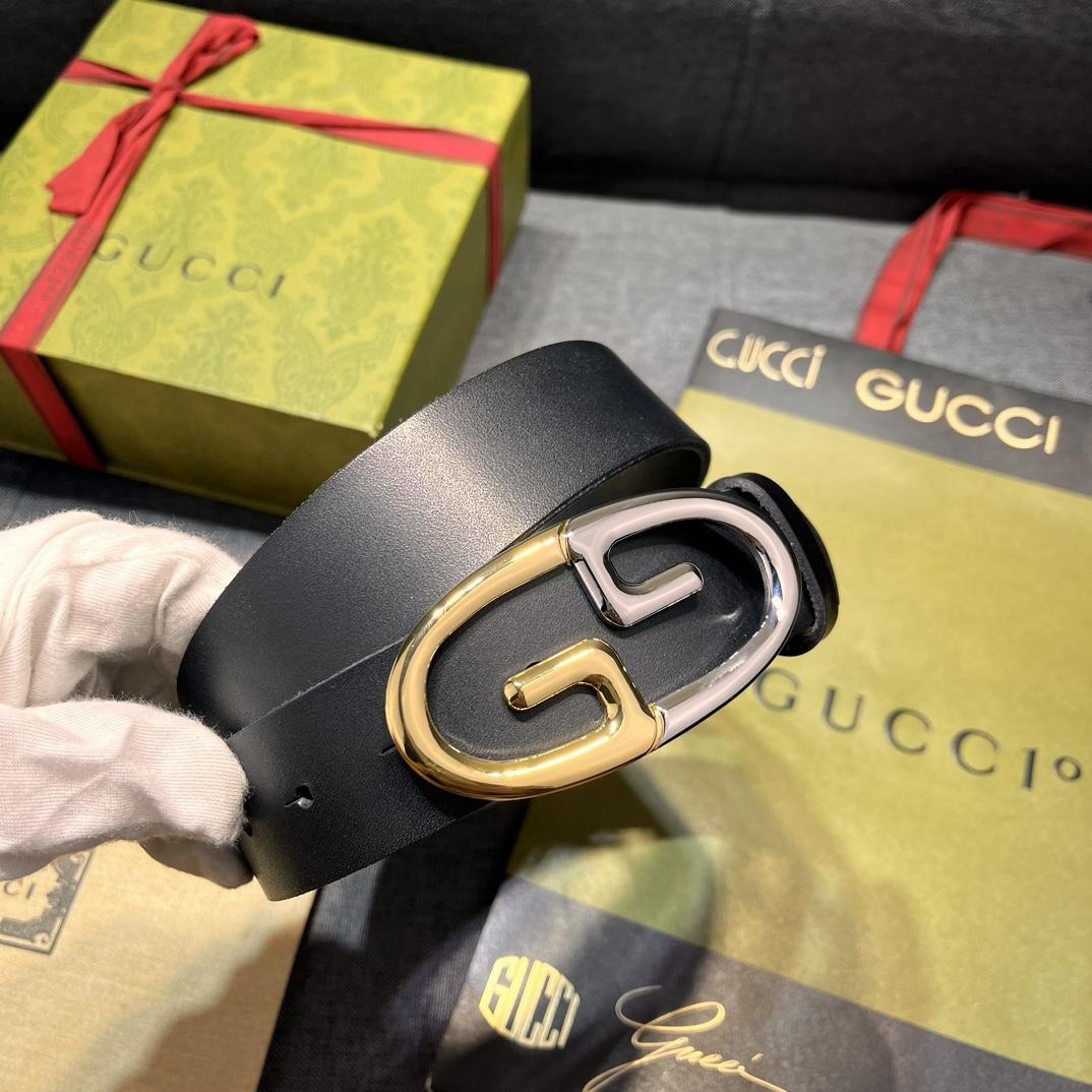 Gucci Belt With Two-toned Metal Buckle - FashionPlug