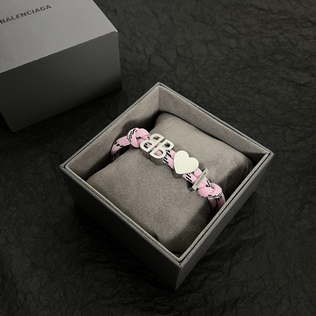 Balenciaga I <3 BB Bracelet In Pink - FashionPlug