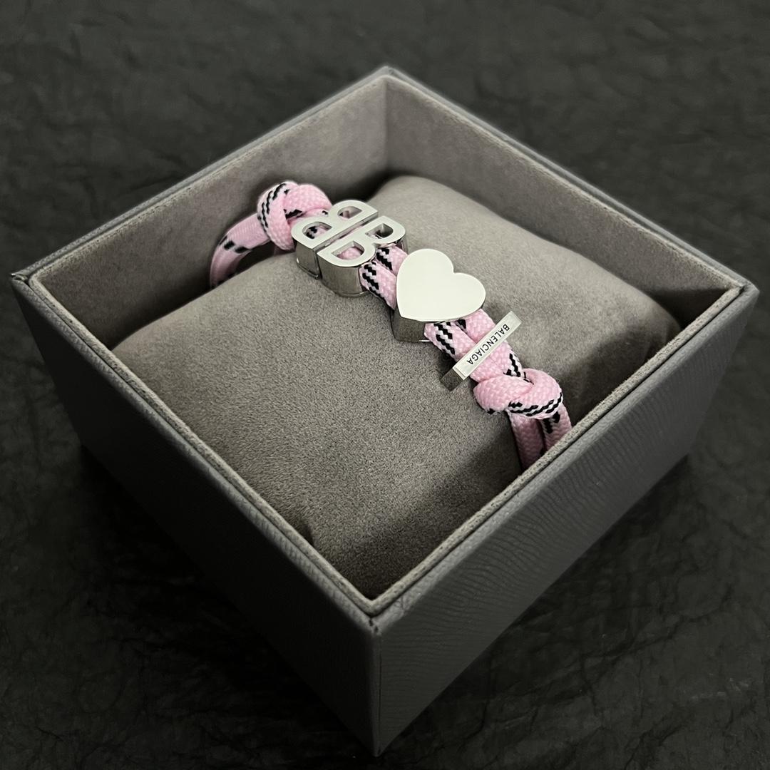 Balenciaga I <3 BB Bracelet In Pink - FashionPlug