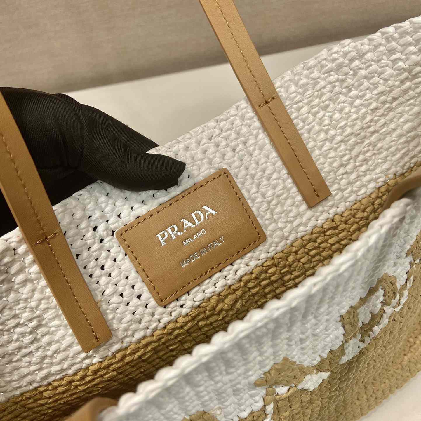 Prada Raffia Tote Bag - FashionPlug