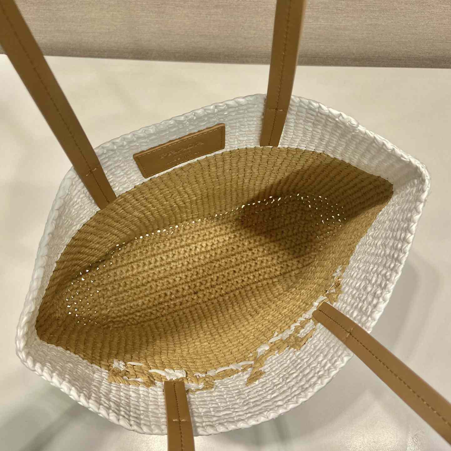 Prada Raffia Tote Bag - FashionPlug