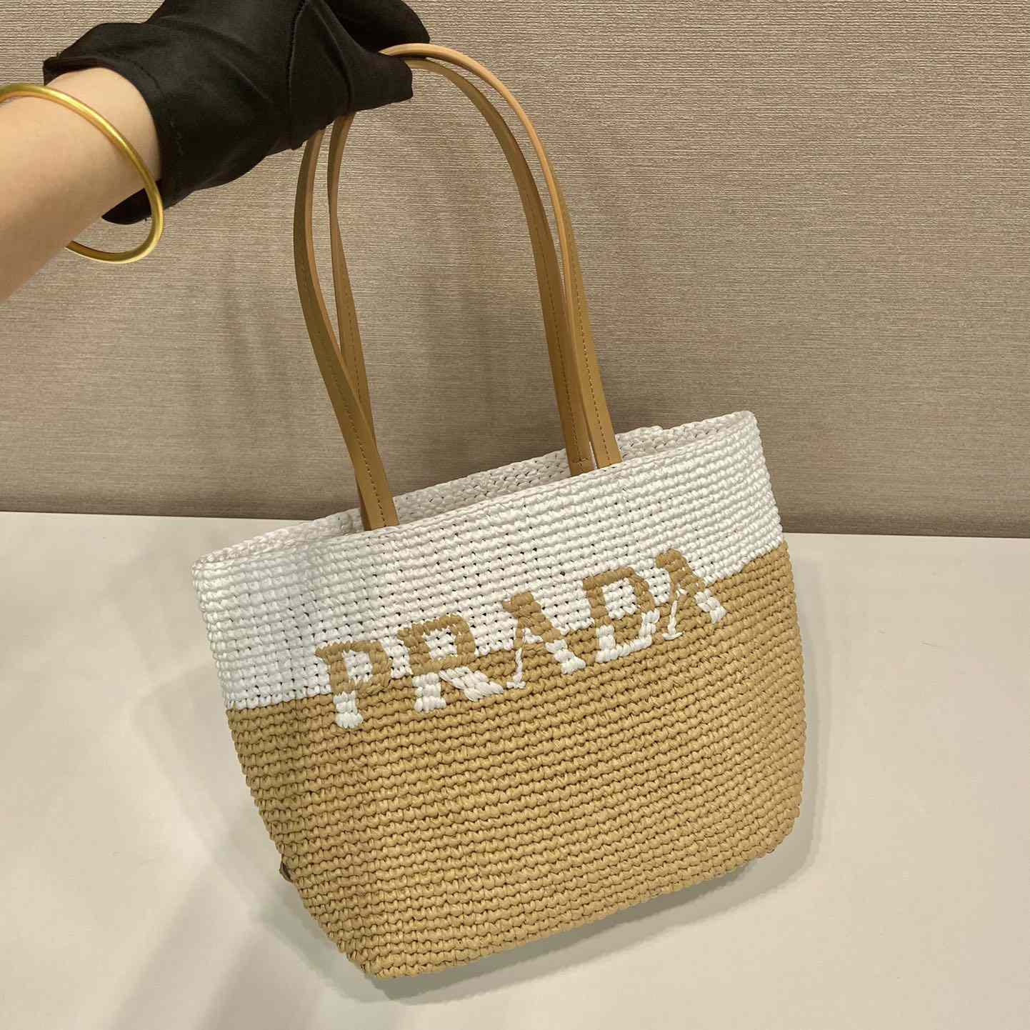 Prada Raffia Tote Bag - FashionPlug