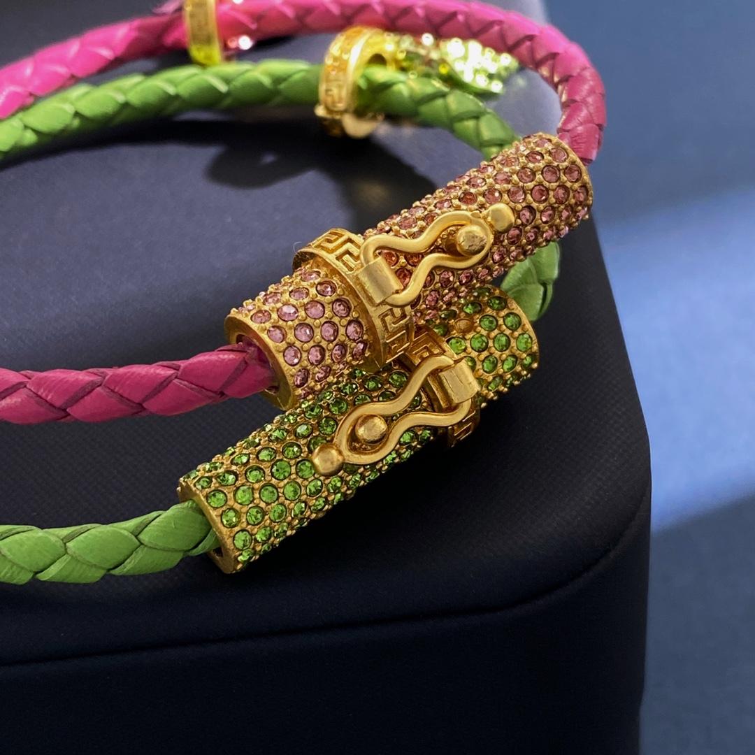 Versace Medusa Head Leather Bracelet - FashionPlug