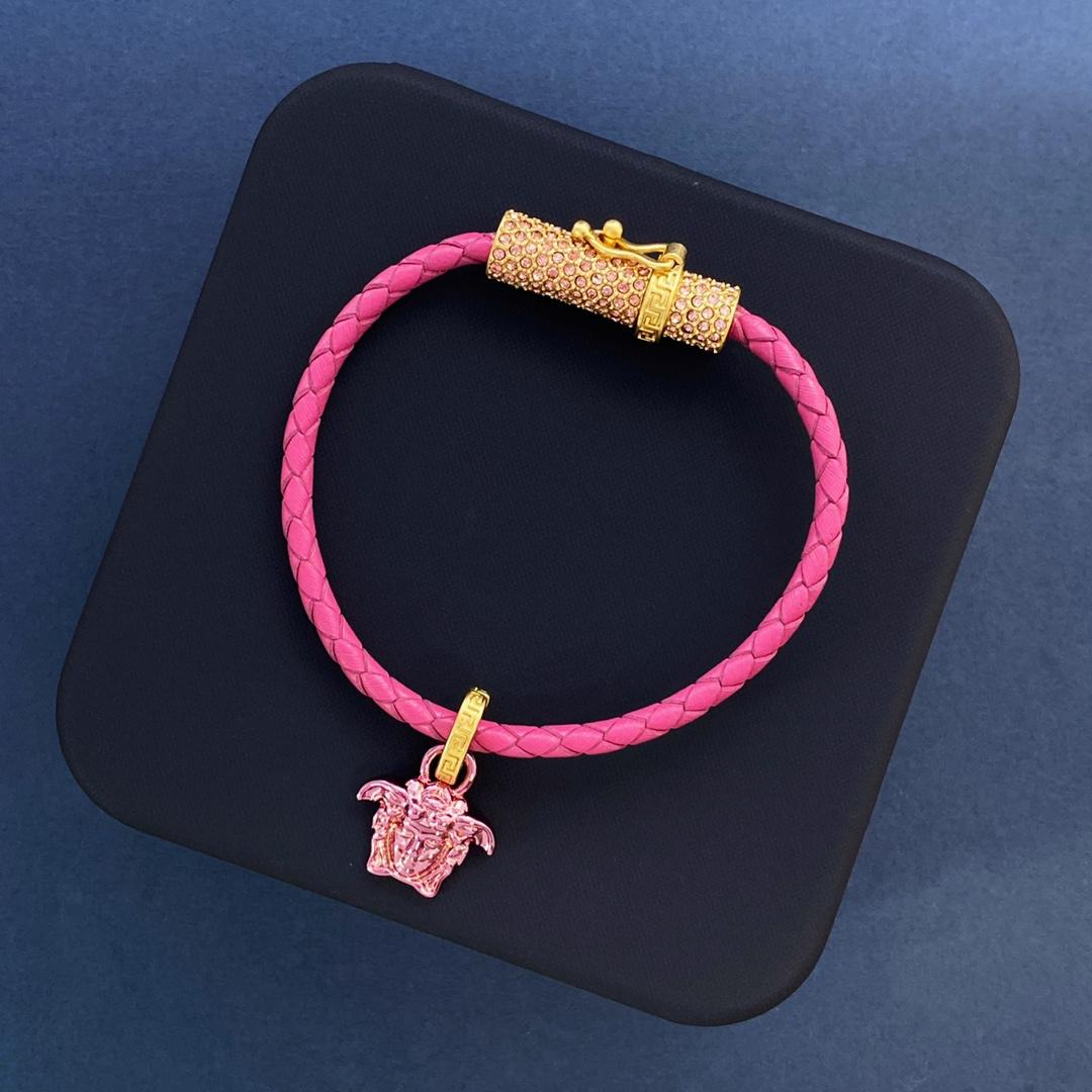 Versace Medusa Head Leather Bracelet - FashionPlug