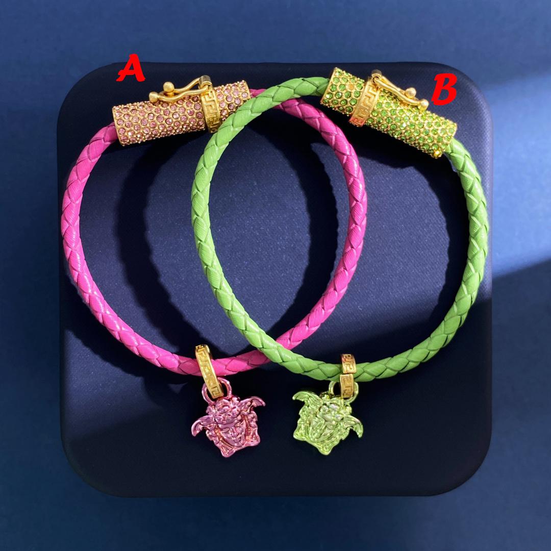 Versace Medusa Head Leather Bracelet - FashionPlug