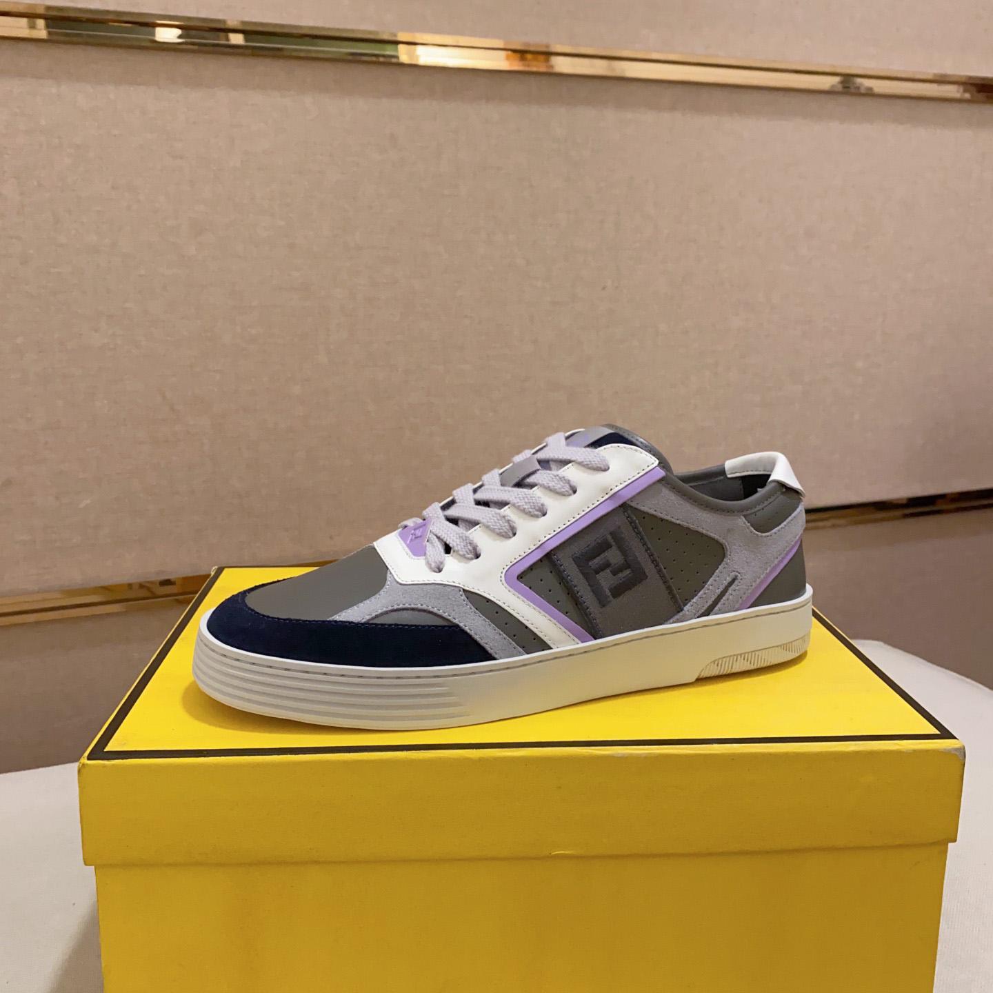 Fendi Step Gray Leather Low-tops Sneakers - FashionPlug