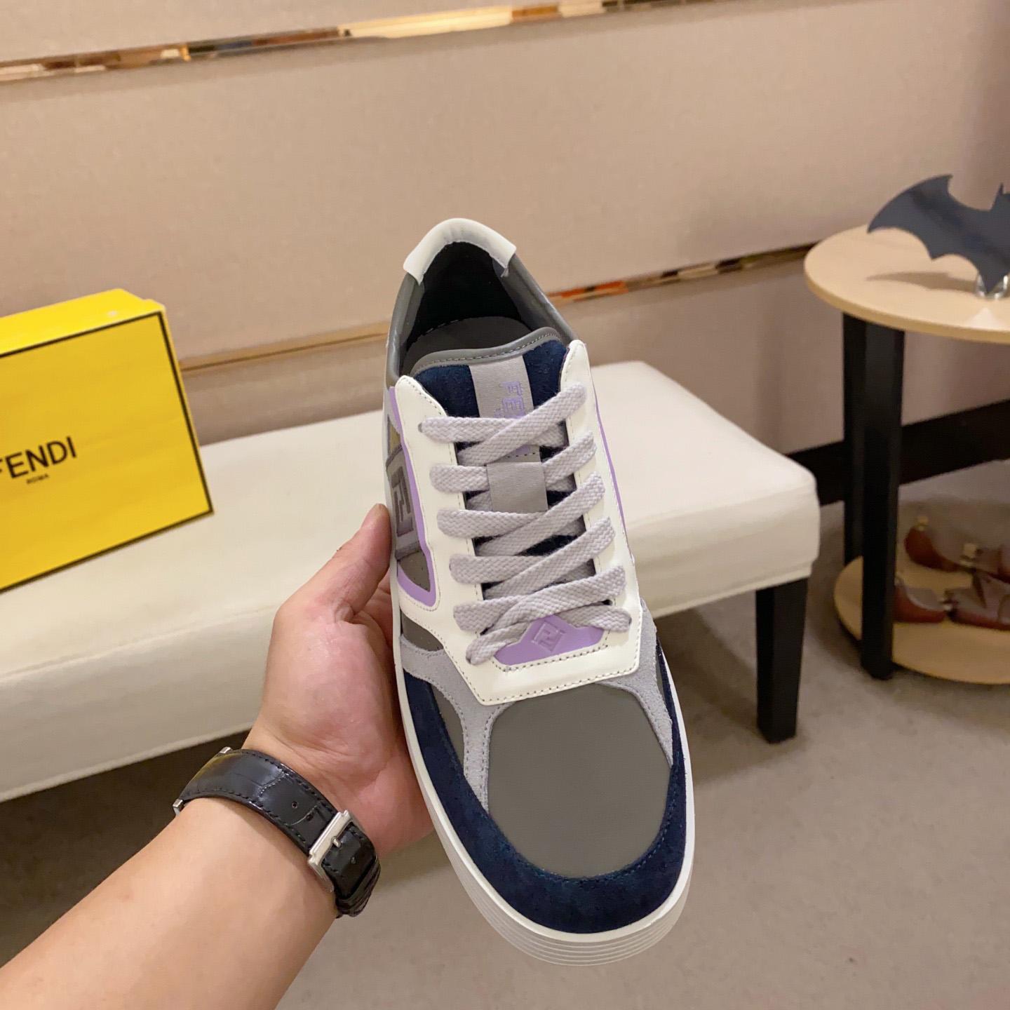 Fendi Step Gray Leather Low-tops Sneakers - FashionPlug