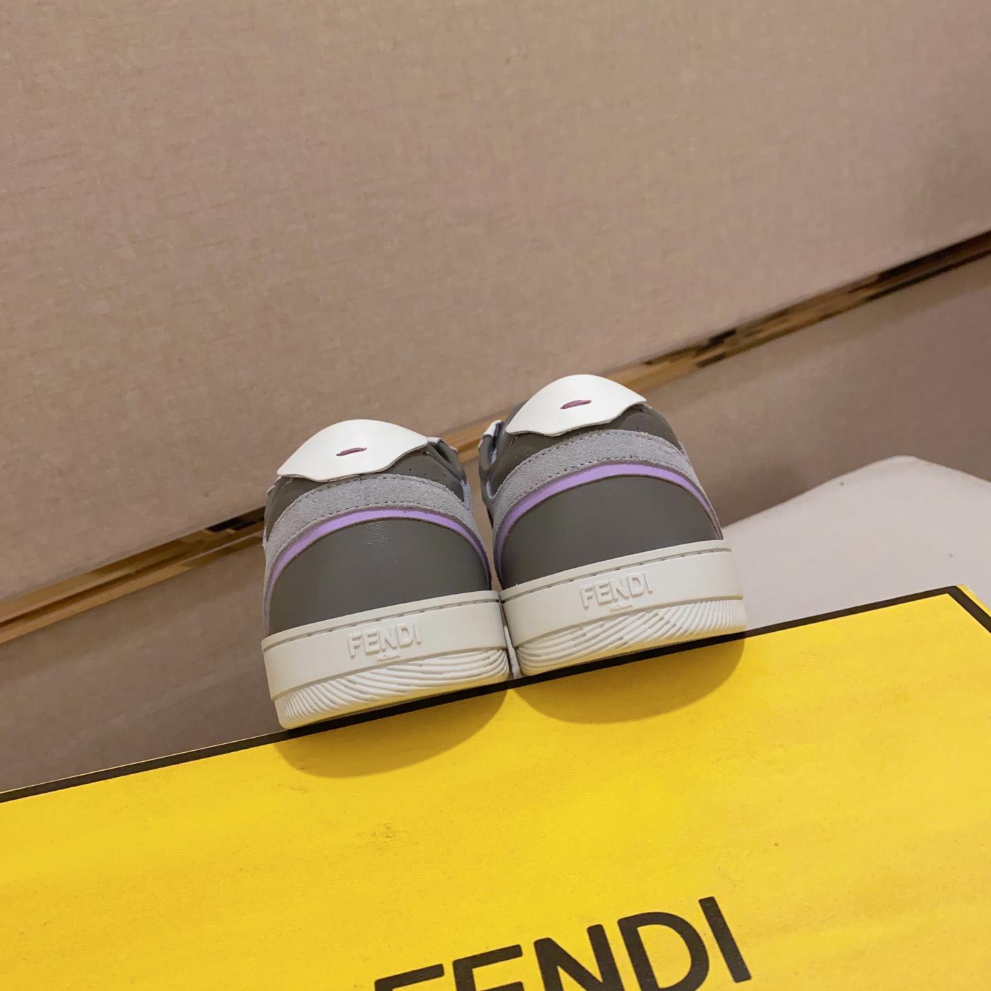 Fendi Step Gray Leather Low-tops Sneakers - FashionPlug