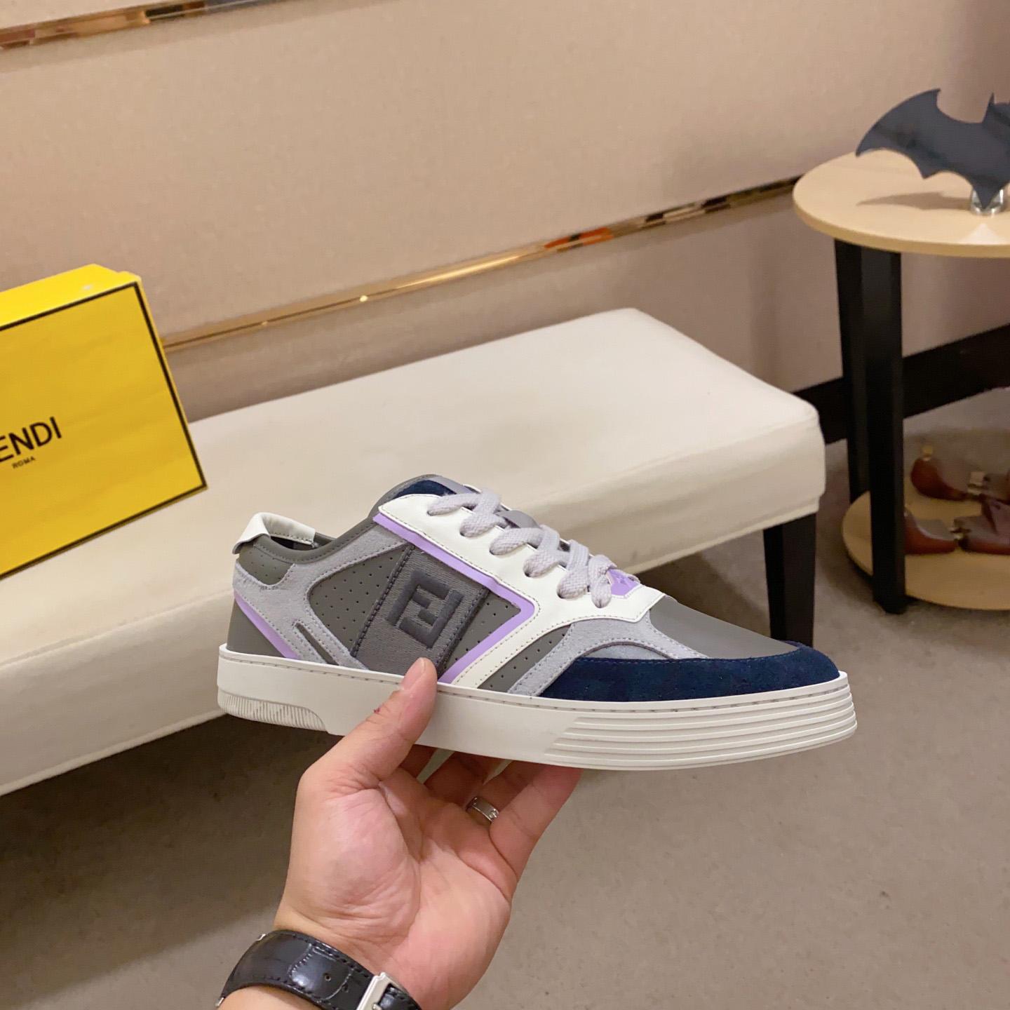 Fendi Step Gray Leather Low-tops Sneakers - FashionPlug