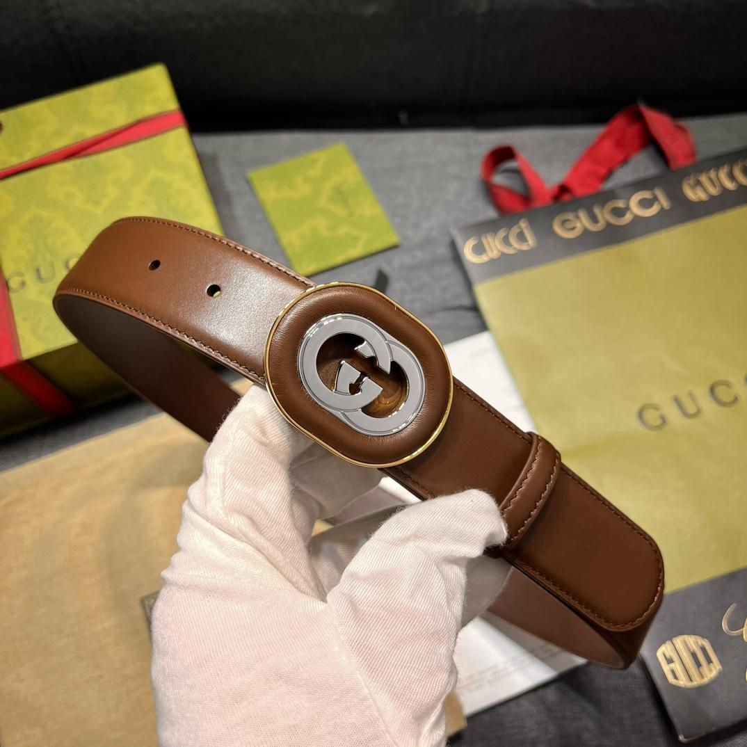 Gucci Belt With Interlocking G Buckle - FashionPlug