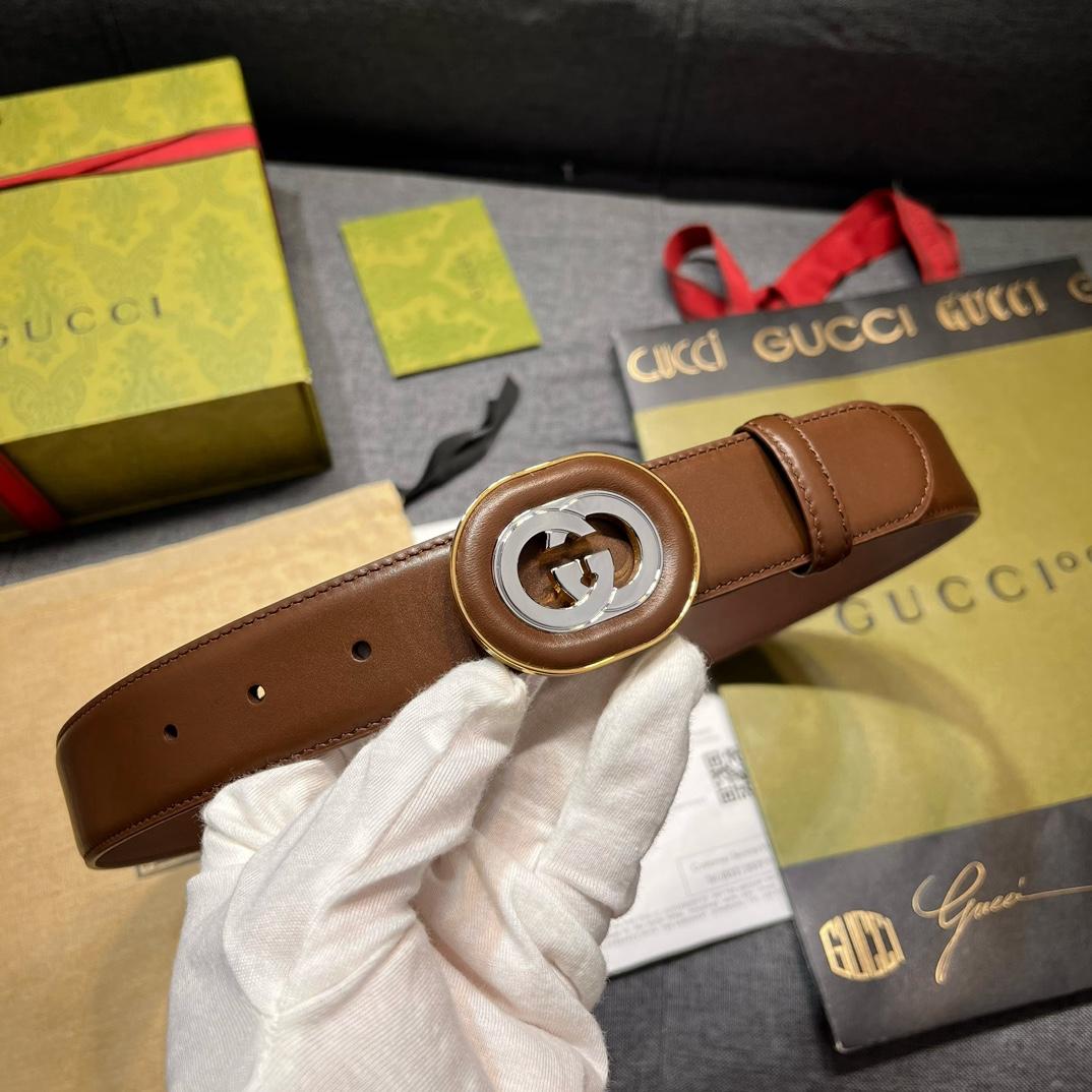Gucci Belt With Interlocking G Buckle - FashionPlug