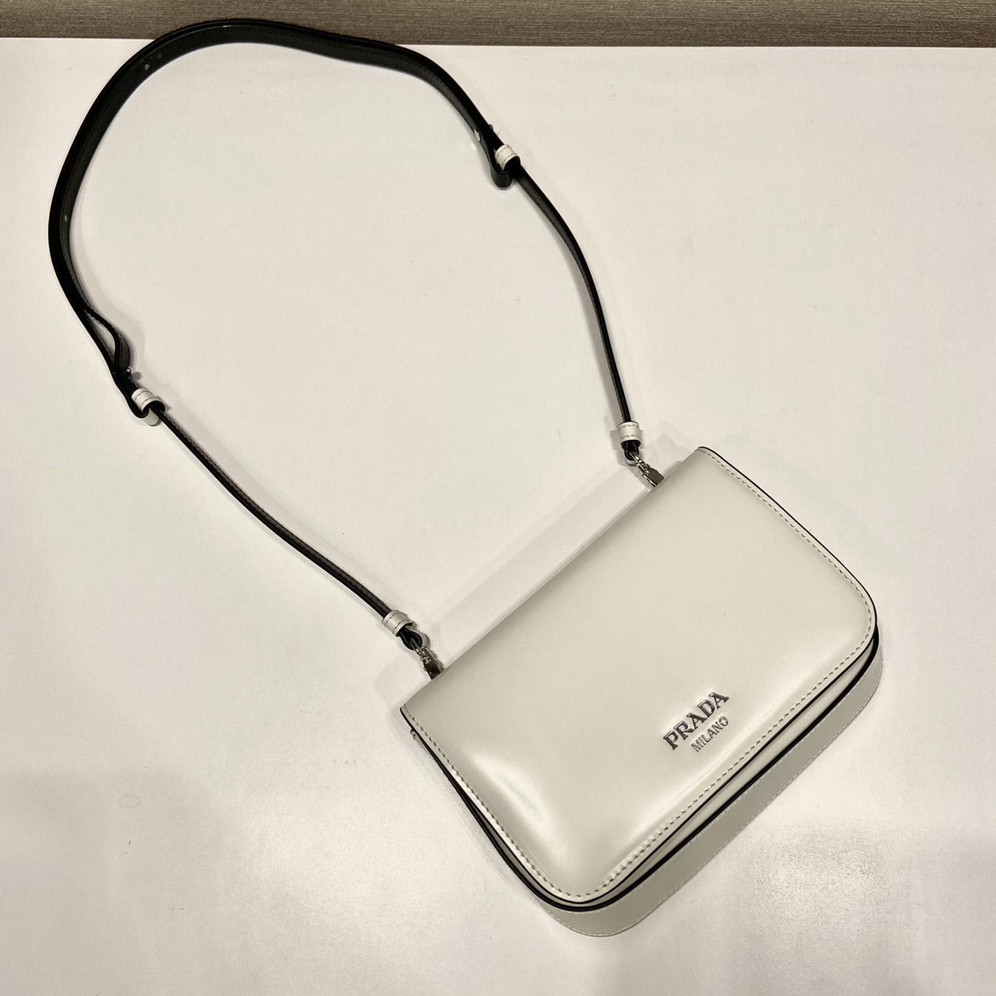 Prada Brushed Leather Mini-bag With Shoulder Strap - FashionPlug