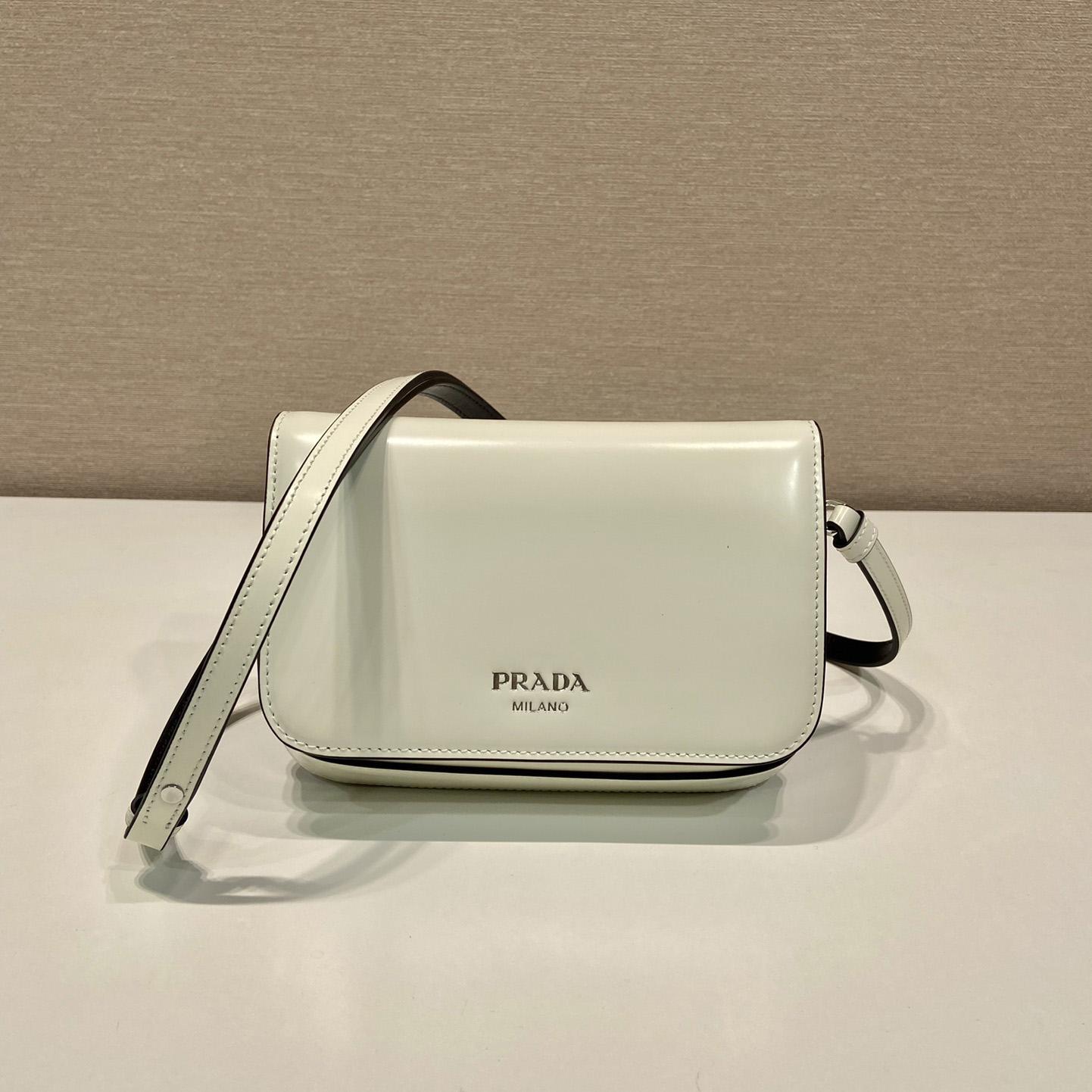 Prada Brushed Leather Mini-bag With Shoulder Strap - FashionPlug