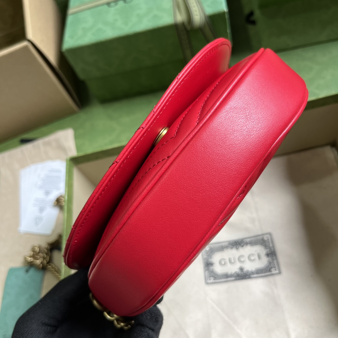 Gucci GG Marmont Matelasse Chain Mini Bag (20x 14.5x 4cm) - FashionPlug