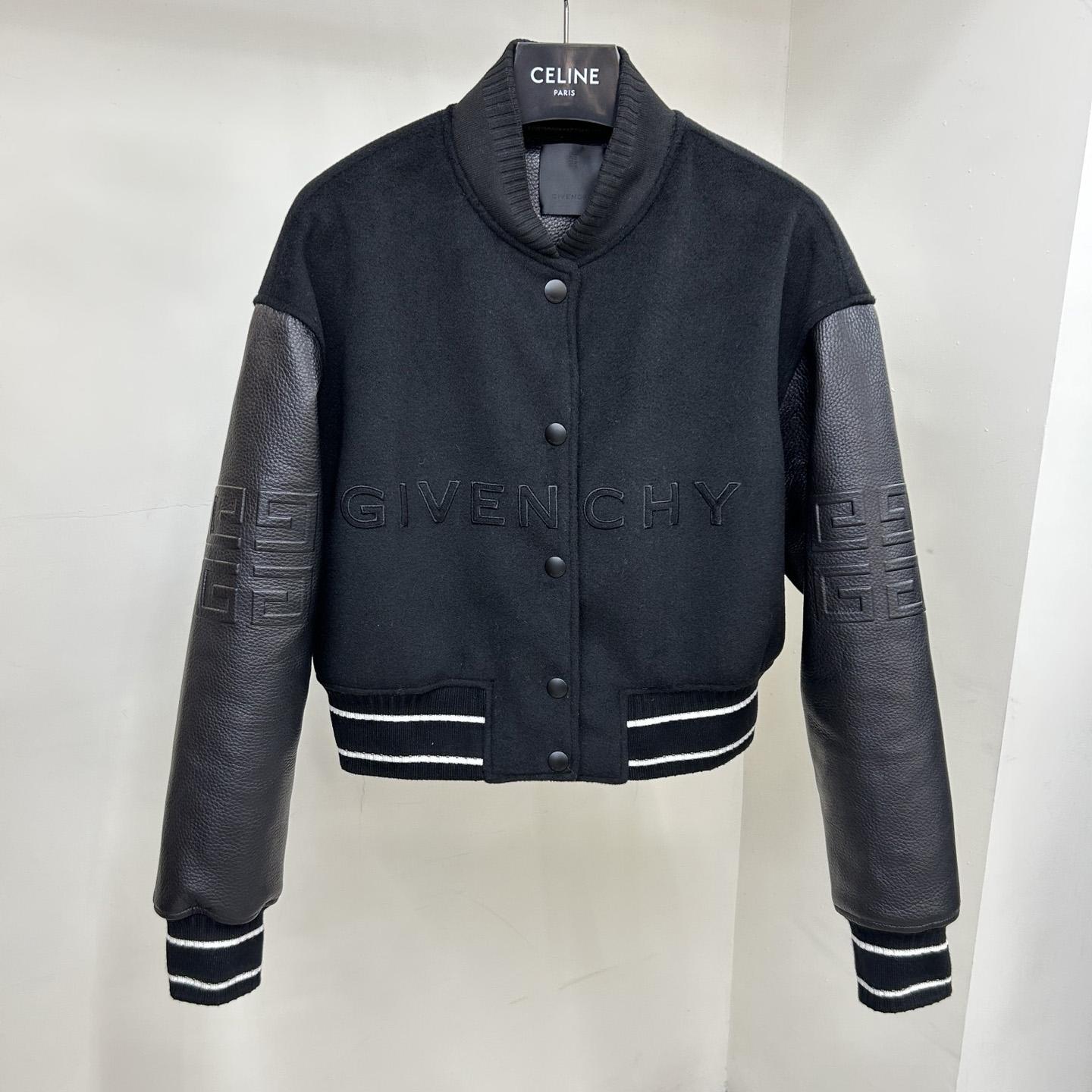 Givenchy Black Cropped Varsity Jacket - FashionPlug