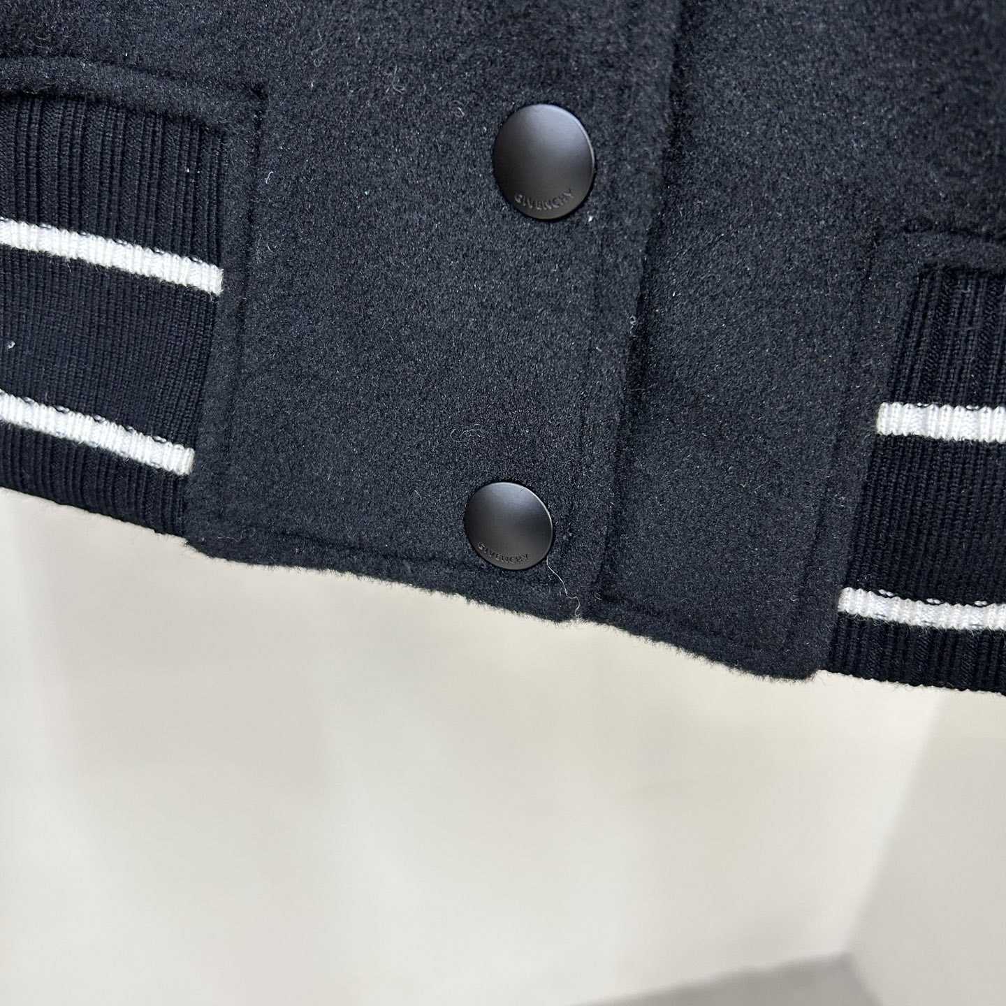 Givenchy Black Cropped Varsity Jacket - FashionPlug