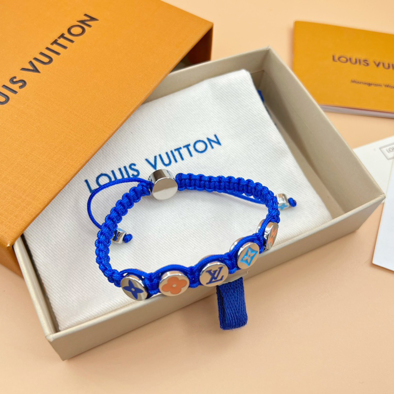 Louis Vuitton Monogram Colors Braided Bracelet   M1002A - FashionPlug
