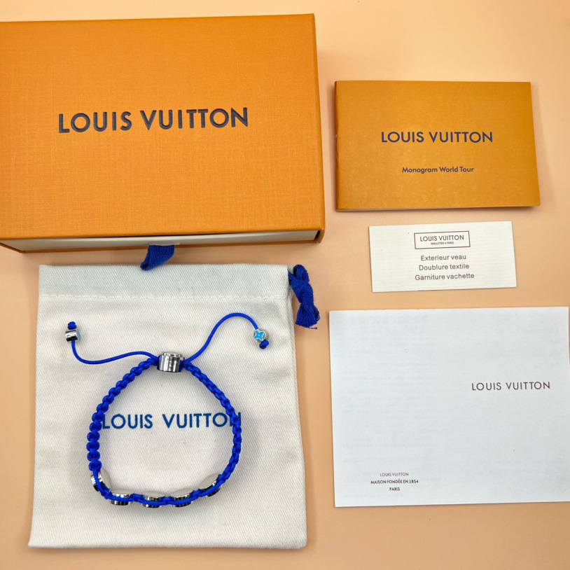 Louis Vuitton Monogram Colors Braided Bracelet   M1002A - FashionPlug