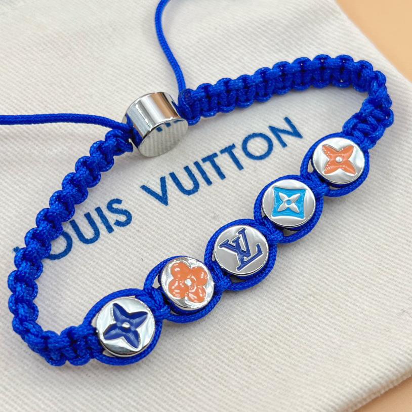 Louis Vuitton Monogram Colors Braided Bracelet   M1002A - FashionPlug