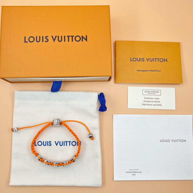 Louis Vuitton Monogram Colors Braided Bracelet   M1087A - FashionPlug