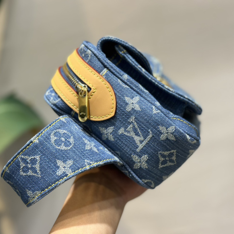 Louis Vuitton Blue Monogram Denim Bumbag   M95347 - FashionPlug