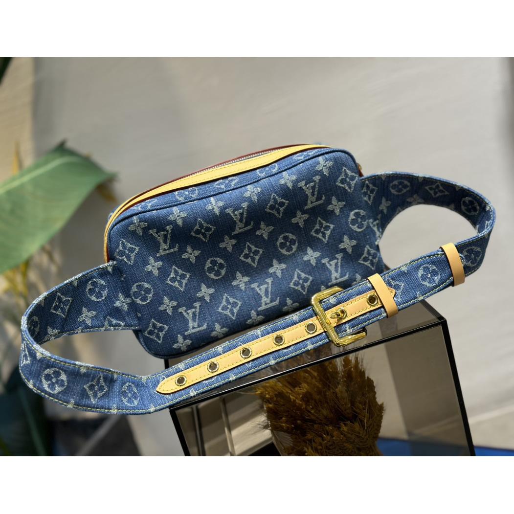 Louis Vuitton Blue Monogram Denim Bumbag   M95347 - FashionPlug