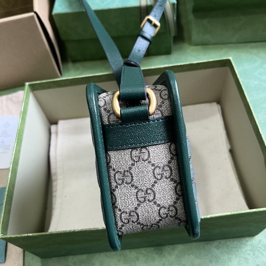 Gucci Mini GG Canvas Mini Shoulder Bag (21.5x 14x 7cm) - FashionPlug