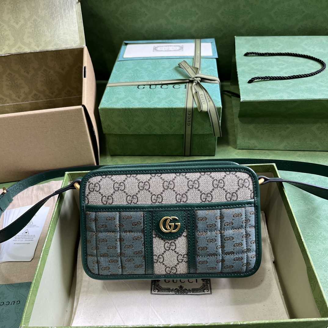 Gucci Mini GG Canvas Mini Shoulder Bag (21.5x 14x 7cm) - FashionPlug