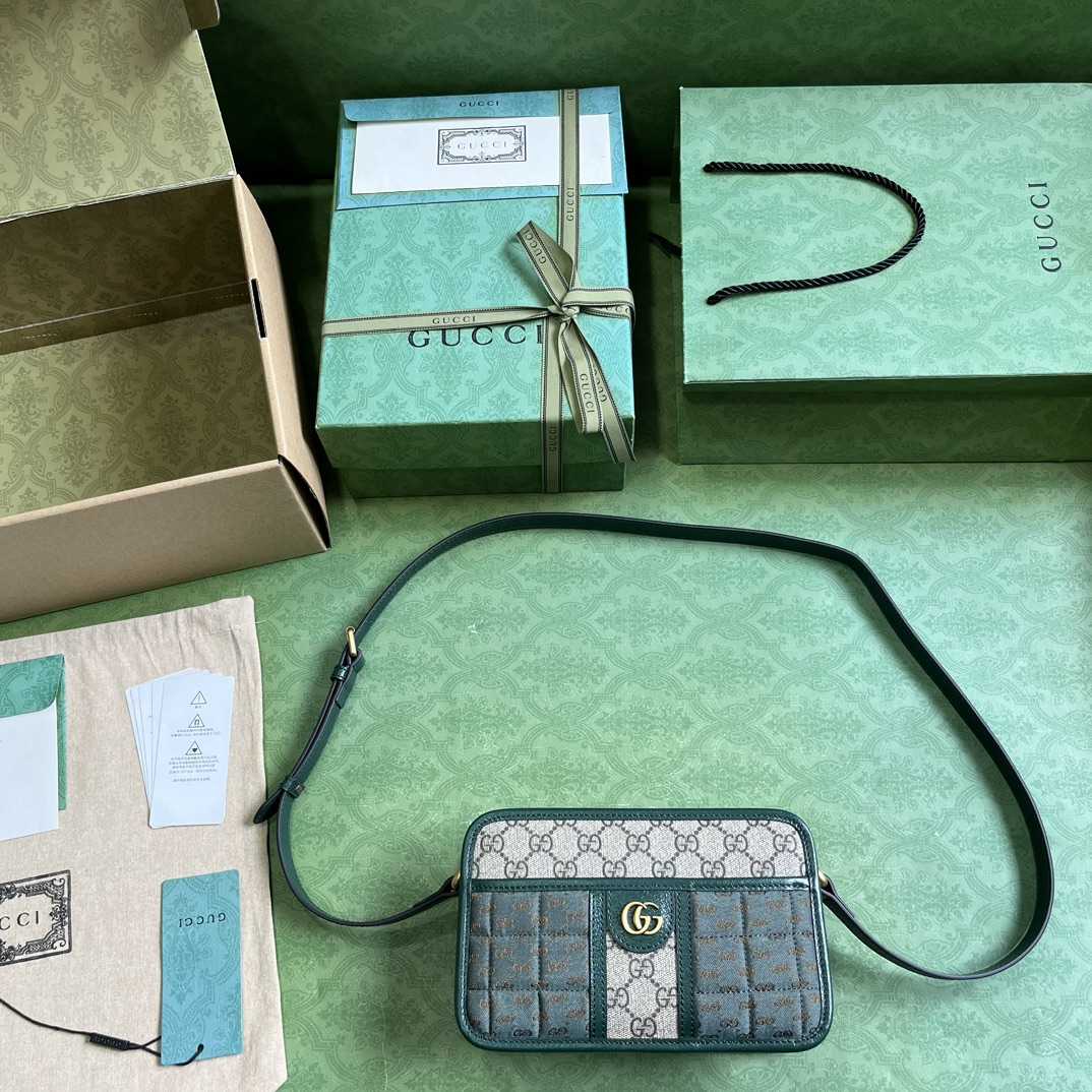 Gucci Mini GG Canvas Mini Shoulder Bag (21.5x 14x 7cm) - FashionPlug