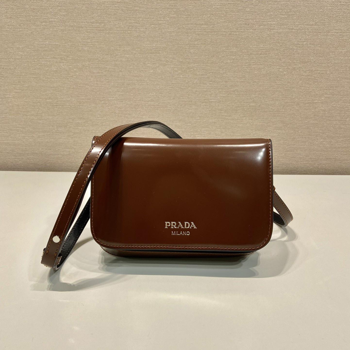 Prada Brushed Leather Mini-bag With Shoulder Strap - FashionPlug