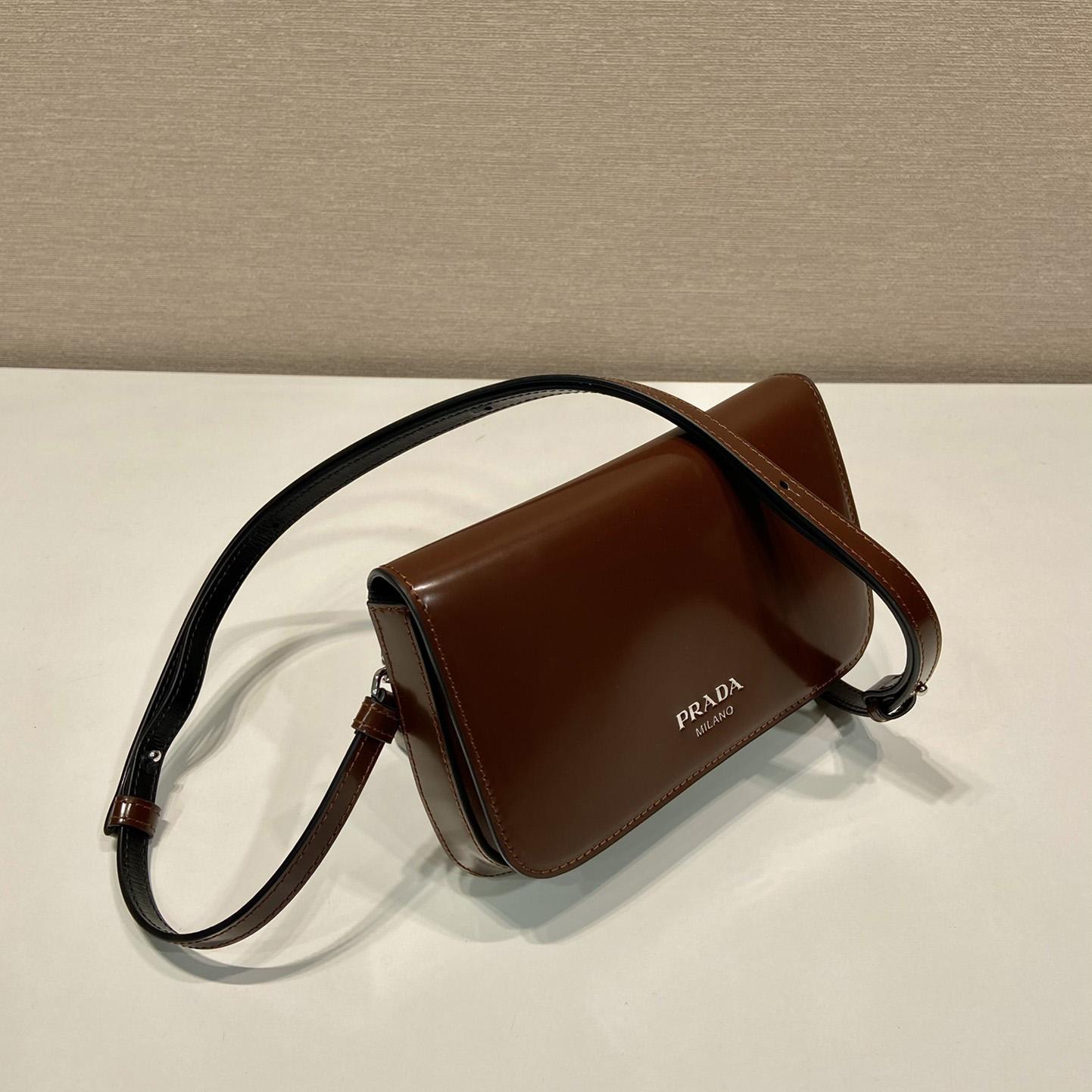 Prada Brushed Leather Mini-bag With Shoulder Strap - FashionPlug