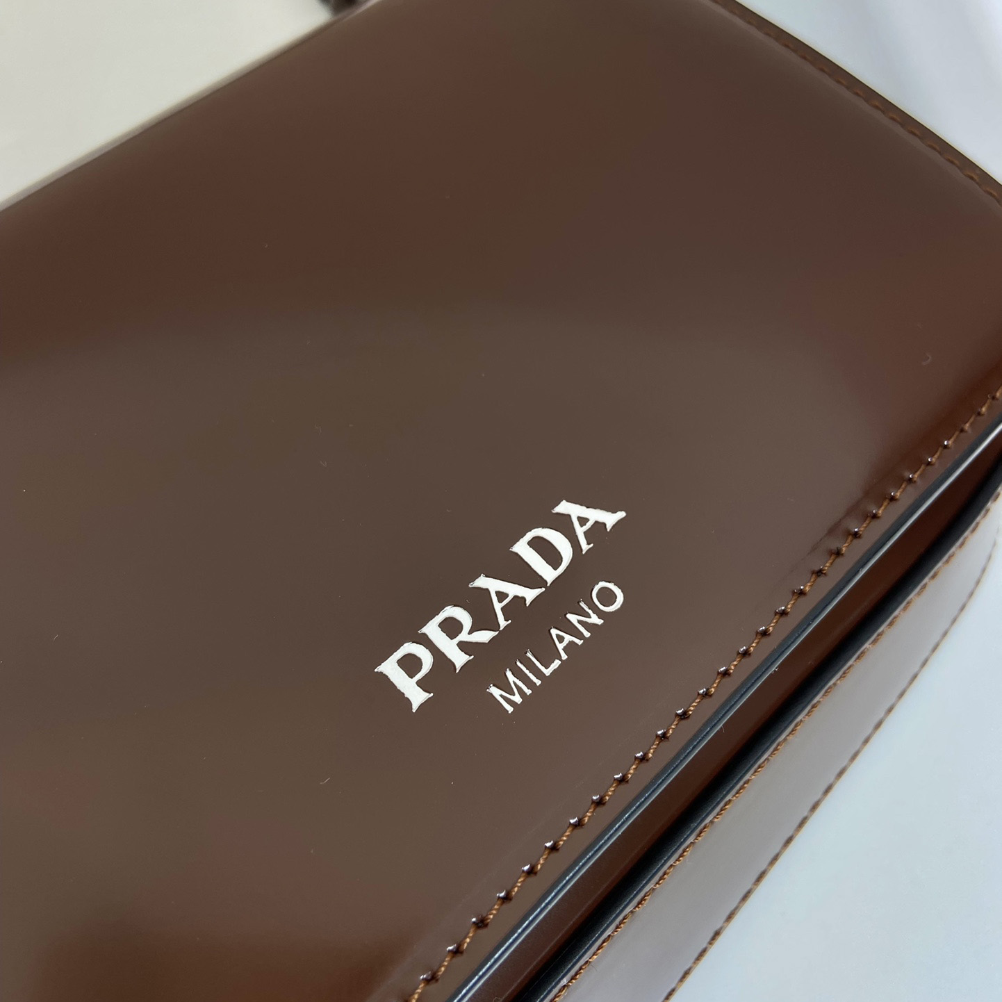 Prada Brushed Leather Mini-bag With Shoulder Strap - FashionPlug