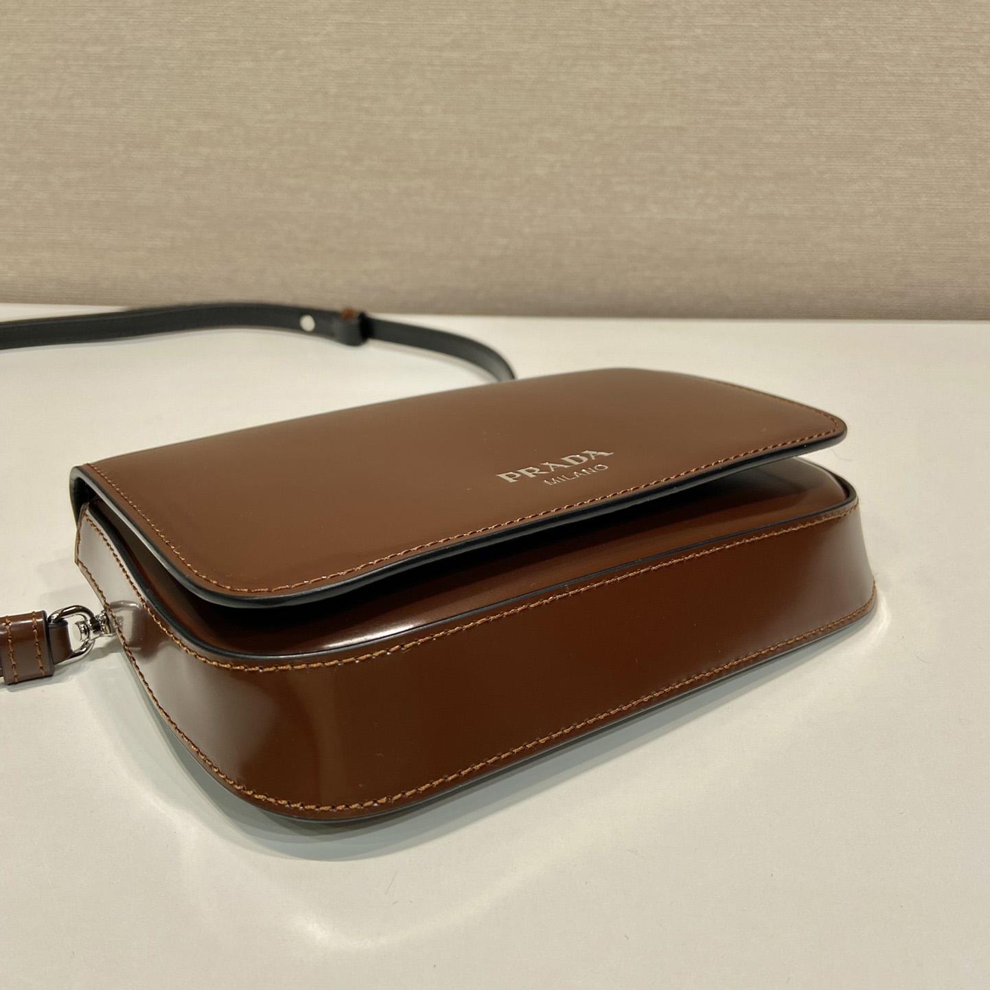 Prada Brushed Leather Mini-bag With Shoulder Strap - FashionPlug