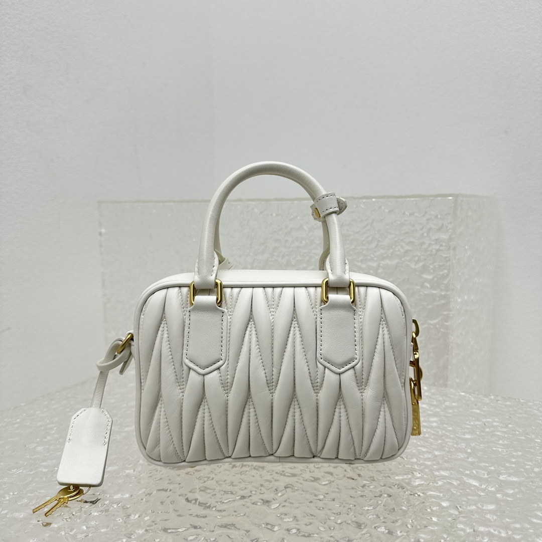 Miu Miu Matelassé Nappa Leather Top-handle Bag - FashionPlug