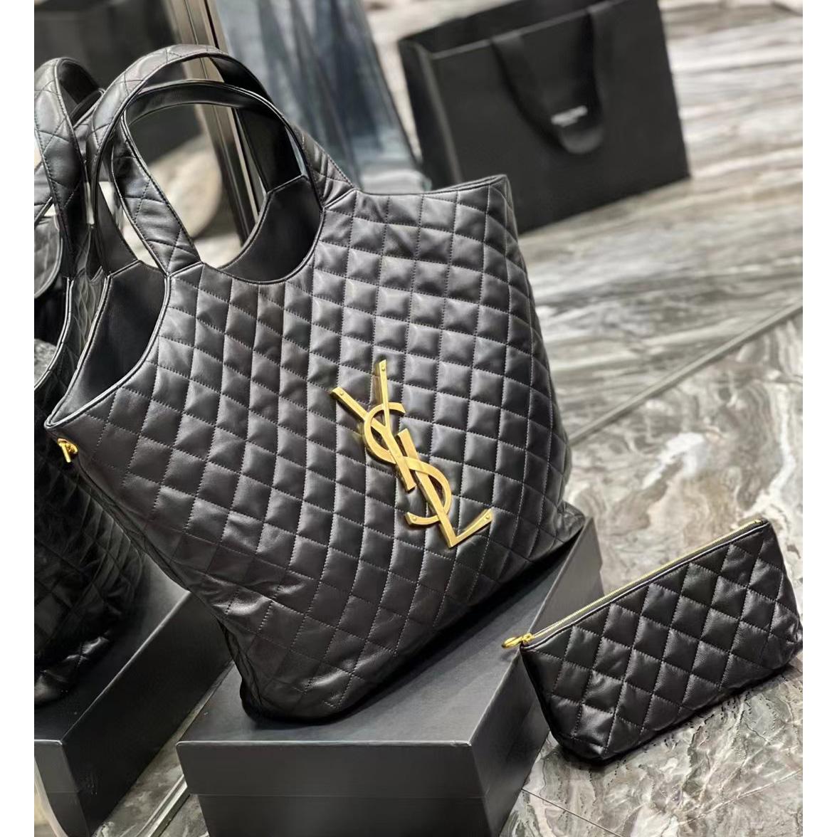 Saint Laurent Icare Extra large Embellished Quilted Leather Tote (58-34-8cm) - FashionPlug