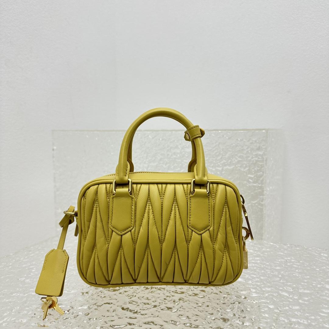 Miu Miu Matelassé Nappa Leather Top-handle Bag - FashionPlug