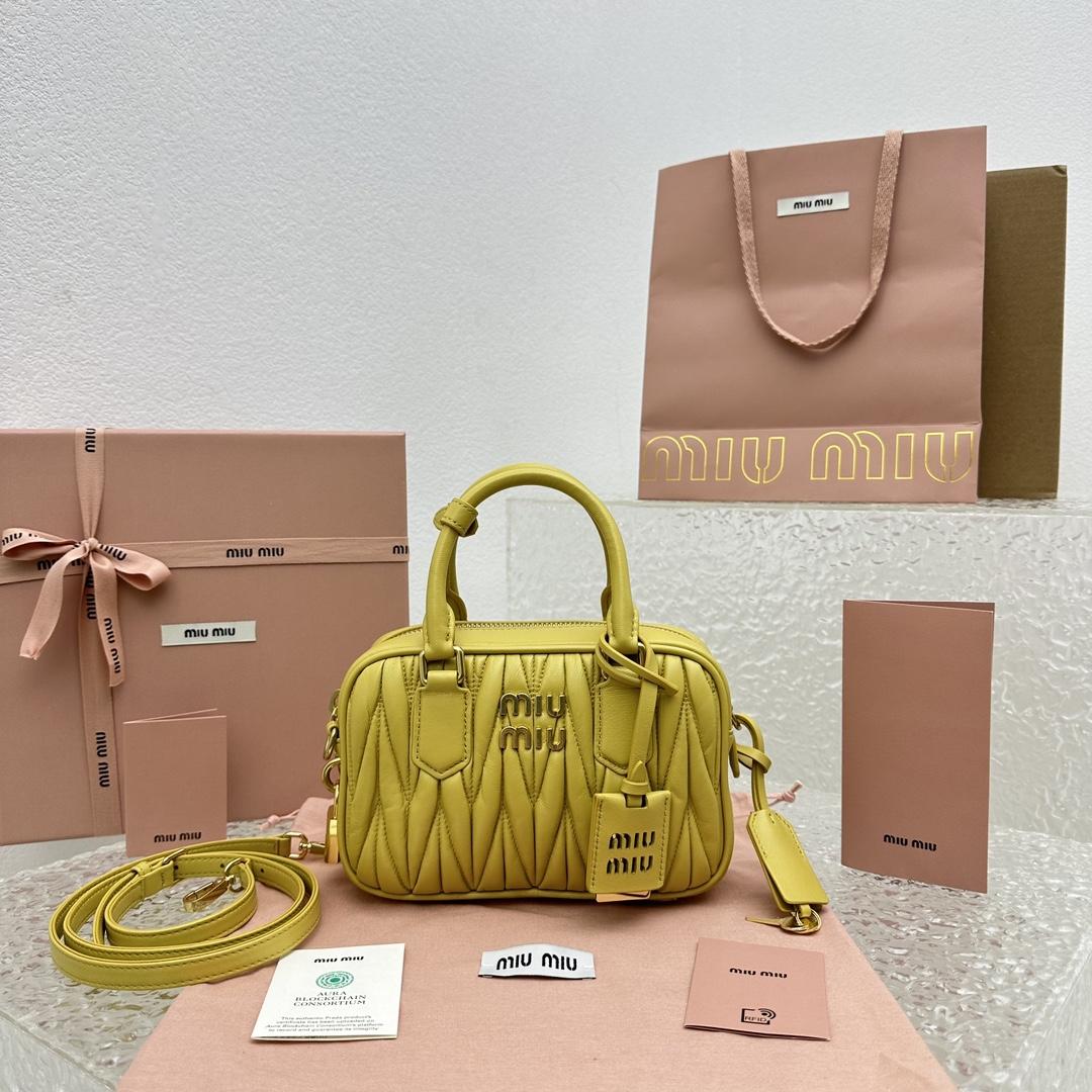 Miu Miu Matelassé Nappa Leather Top-handle Bag - FashionPlug