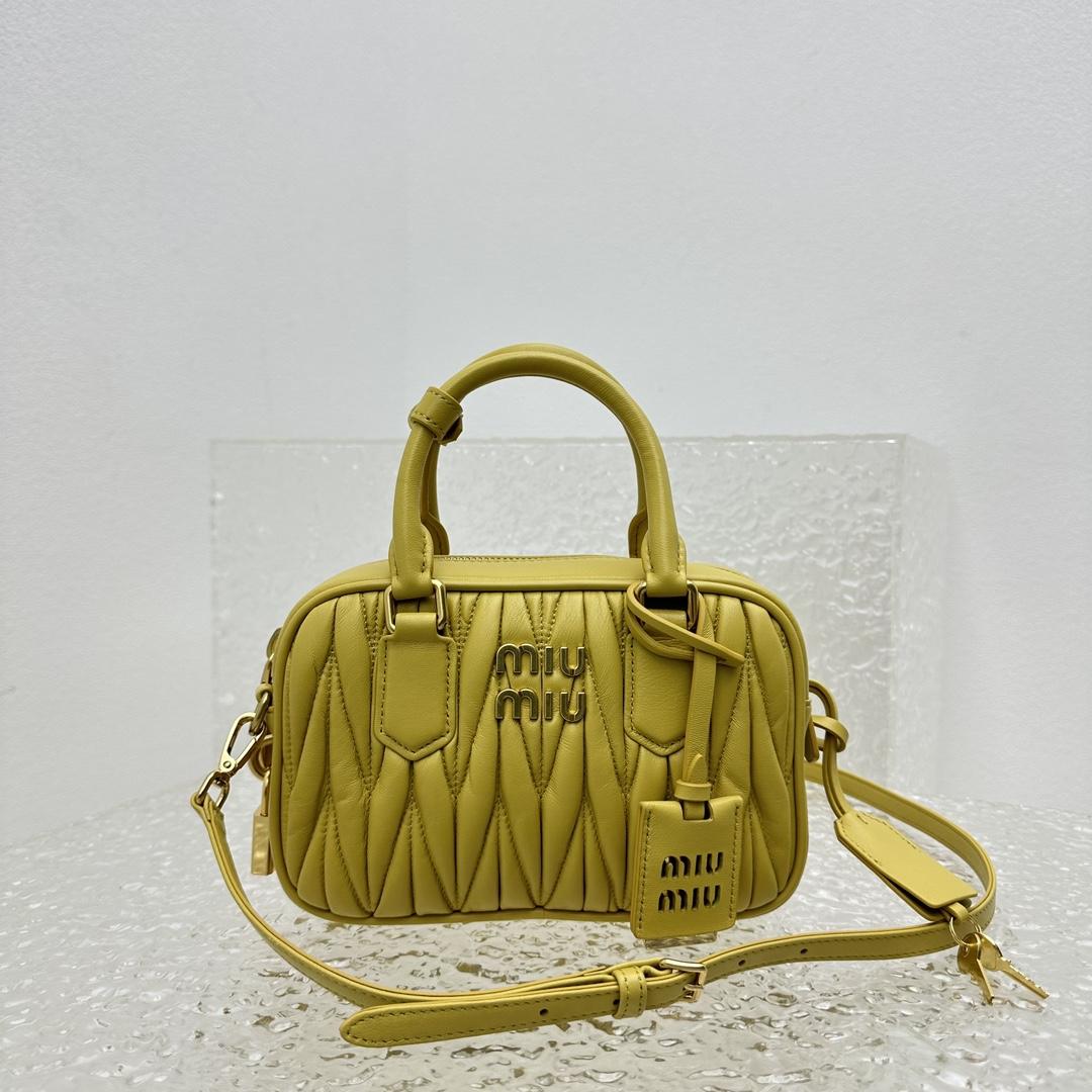 Miu Miu Matelassé Nappa Leather Top-handle Bag - FashionPlug