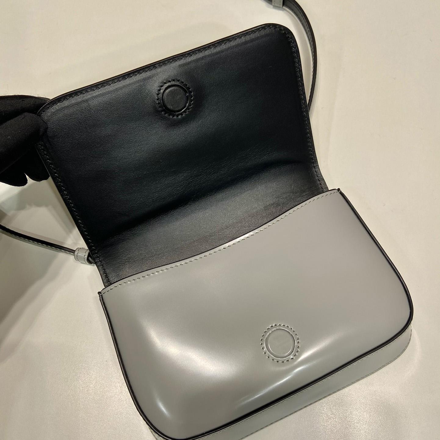 Prada Brushed Leather Mini-bag With Shoulder Strap - FashionPlug