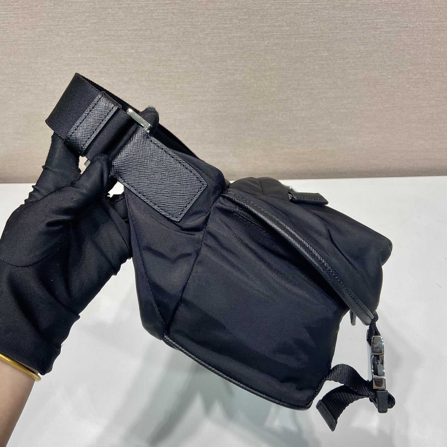 Prada Re-Nylon And Saffiano Leather Shoulder Bag - FashionPlug