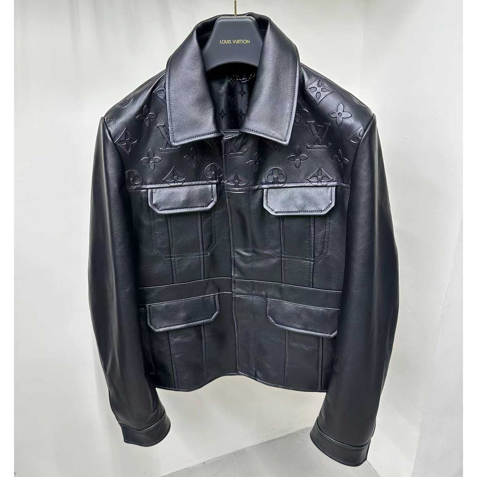 Louis Vuitton Monogram Leather Trucker Jacket   1AAUY8 - FashionPlug