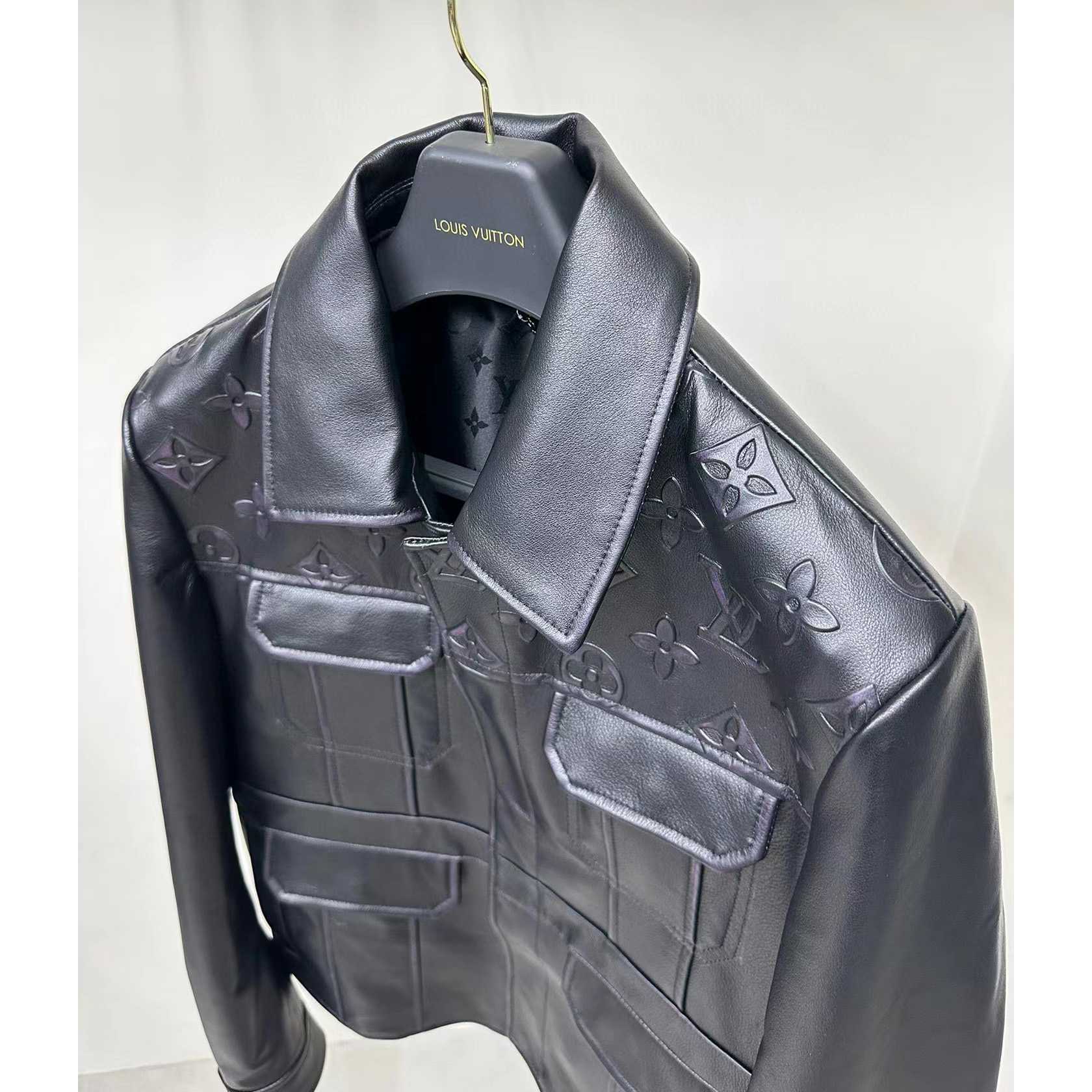 Louis Vuitton Monogram Leather Trucker Jacket   1AAUY8 - FashionPlug