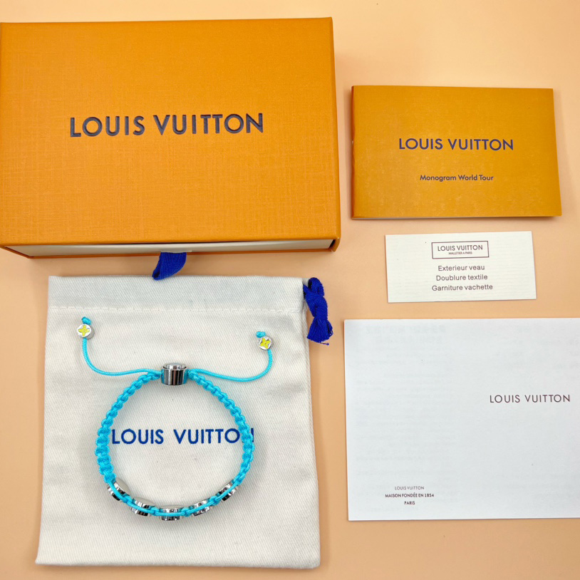 Louis Vuitton Monogram Colors Braided Bracelet   M1088A - FashionPlug