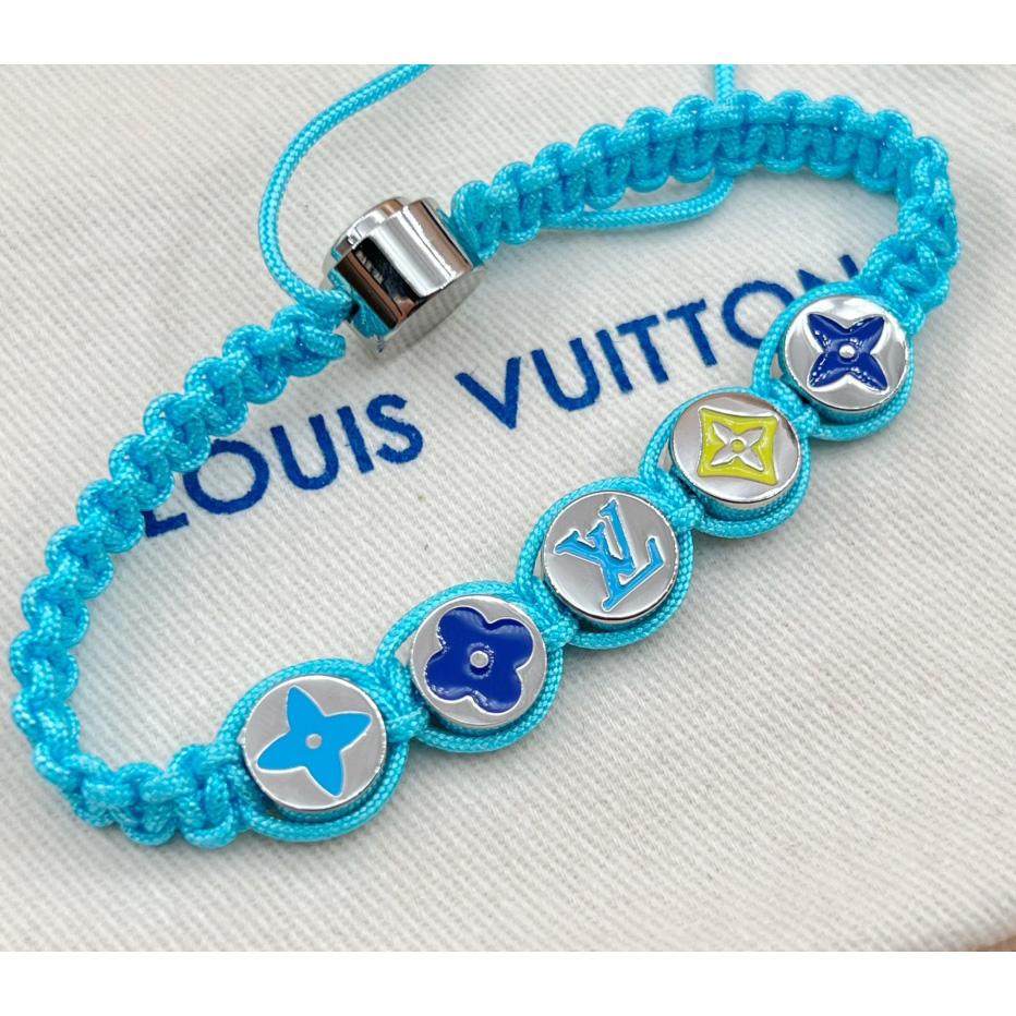 Louis Vuitton Monogram Colors Braided Bracelet   M1088A - FashionPlug
