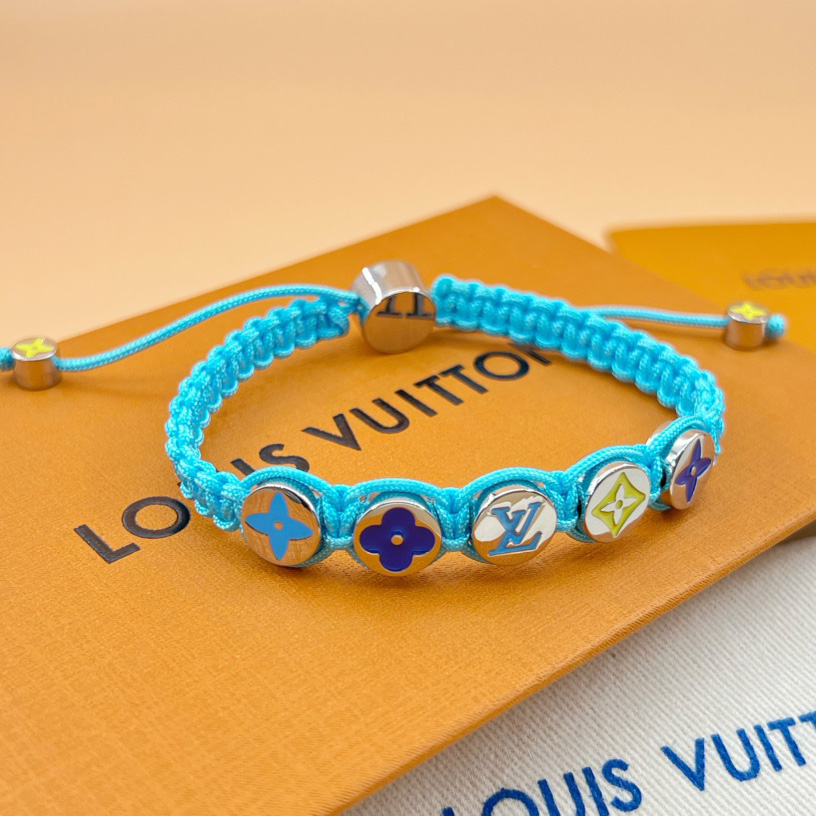 Louis Vuitton Monogram Colors Braided Bracelet   M1088A - FashionPlug