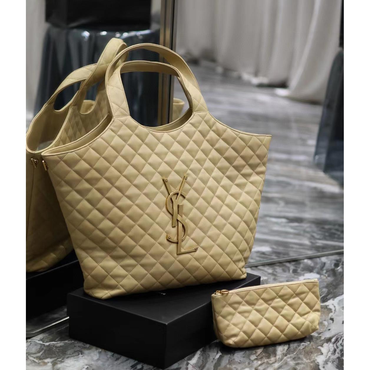 Saint Laurent Icare Extra large Embellished Quilted Leather Tote (58-34-8cm) - FashionPlug